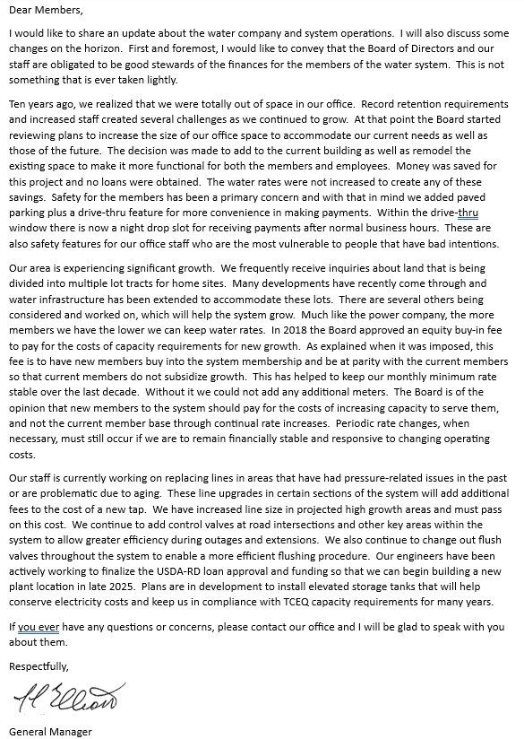 Member Update 2025